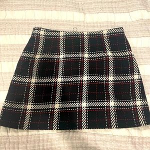 Wool plaid skirt